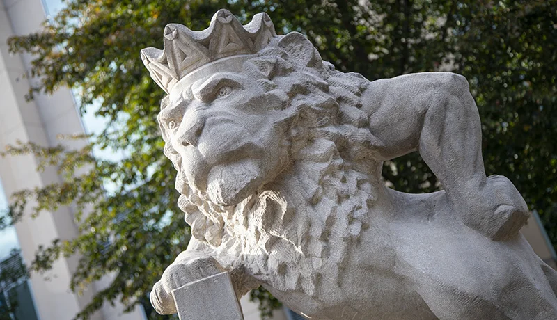 stone statue of leo the lion