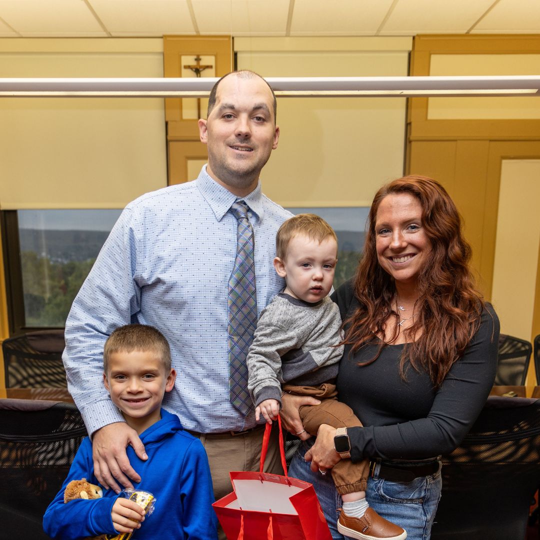 Gilmartin with his wife, Lindsay, nephew, Aidan, and son, Liam