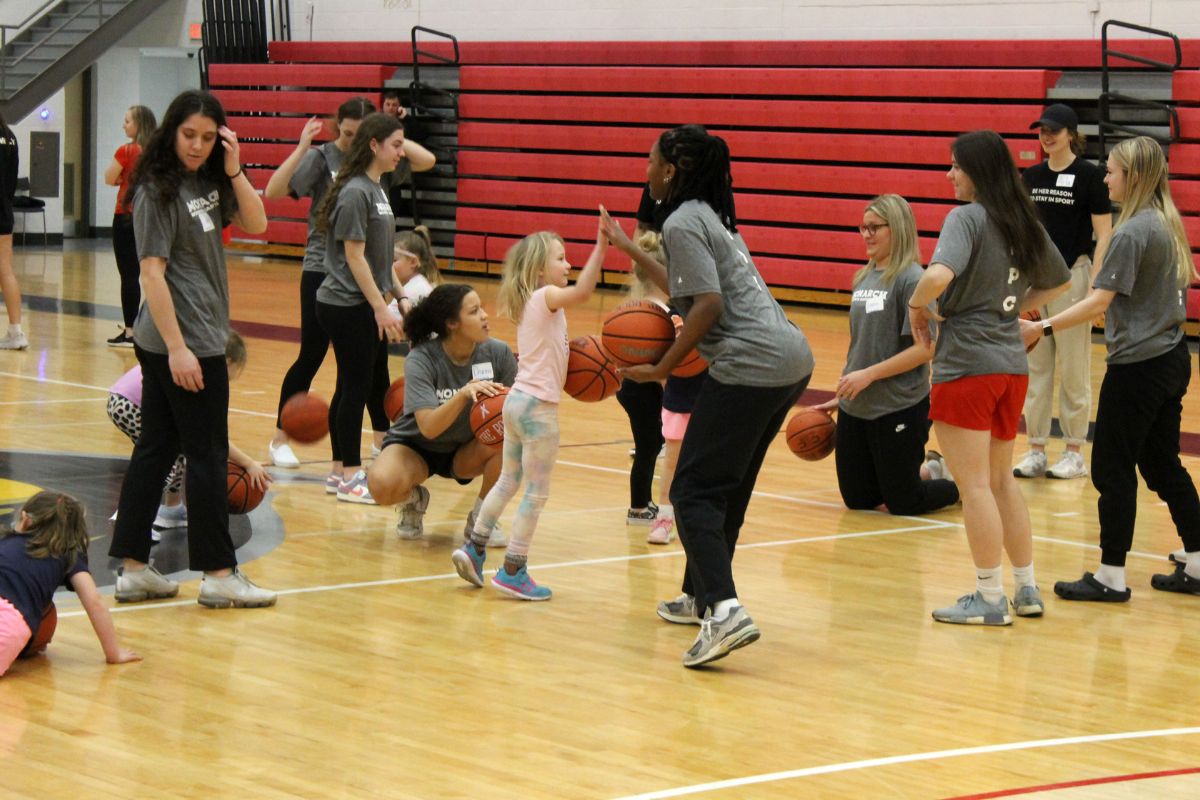 girls playing basketball