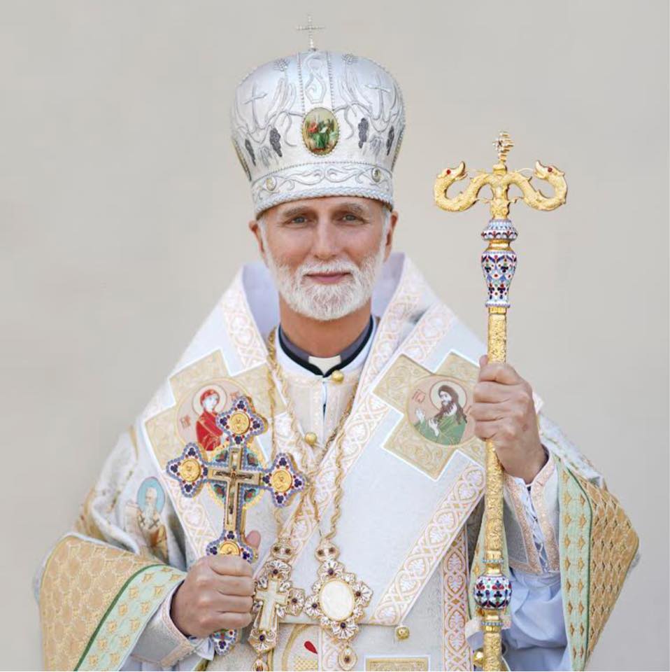 Archbishop in formal regalia