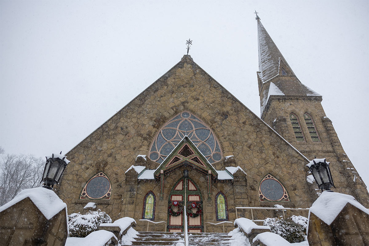 King's chapel in the snow