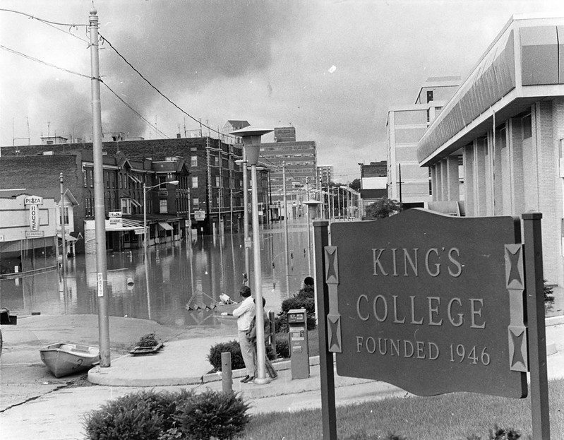 The Agnes Flood of 1972 devastates campus and Downtown Wilkes-Barre.